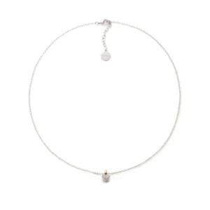 6490 COLLANA IN ARGENTO BICOLORE CUORE PAVÈ - Gioielleria Nicolis